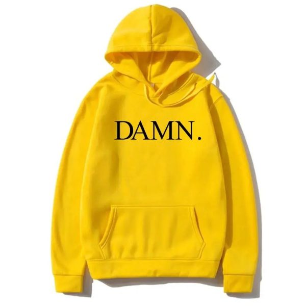 Oversized Kendrick Lamar DAMN letter hoodie for men, vintage 90s hip hop fleece pullover streetwear style 🖤🧥🎤