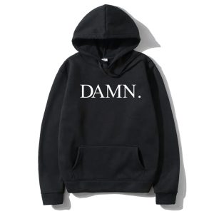 Oversized Kendrick Lamar DAMN letter hoodie for men, vintage 90s hip hop fleece pullover streetwear style 🖤🧥🎤