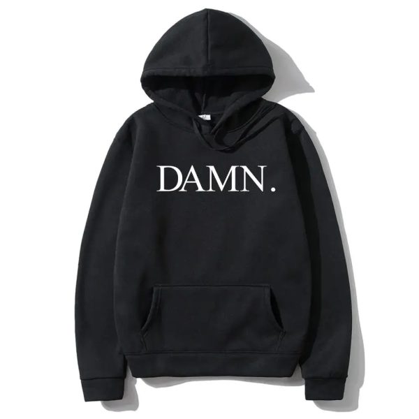 Oversized Kendrick Lamar DAMN letter hoodie for men, vintage 90s hip hop fleece pullover streetwear style 🖤🧥🎤