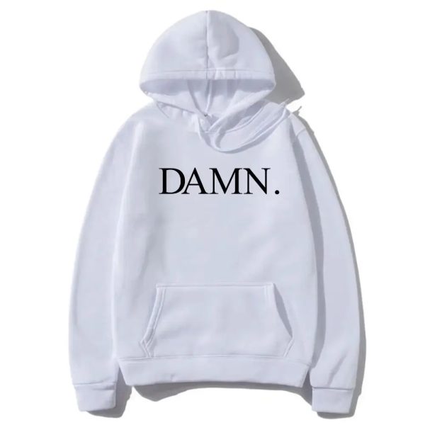 Oversized Kendrick Lamar DAMN letter hoodie for men, vintage 90s hip hop fleece pullover streetwear style 🖤🧥🎤