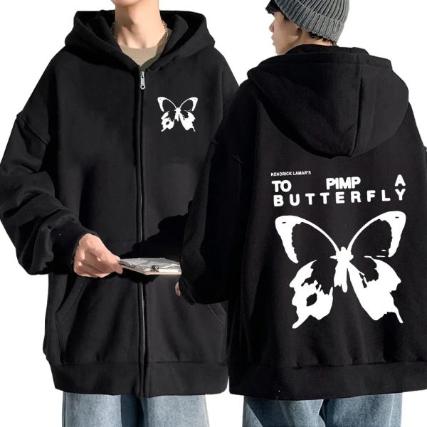 Kendrick Lamar TPAB Zipper Hoodie – Vintage Oversized Hip Hop Sweatshirt for Music Fans - Image 6