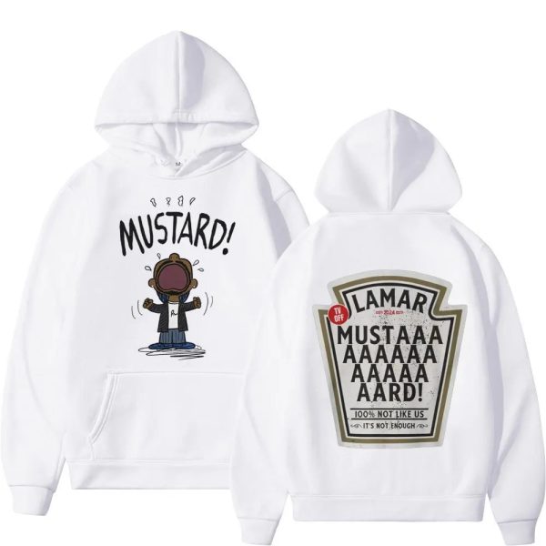 Mustard hoodie with Kendrick Lamar rapper-inspired design