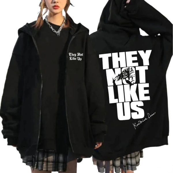 Kendrick Lamar They Not Like Us oversized zipper hoodie