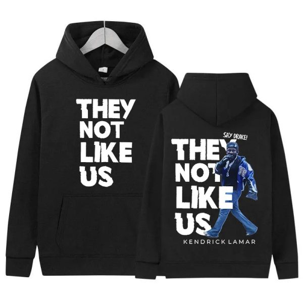 Oversized Kendrick Lamar 2025 tour hoodie, “They Not Like Us” print, men’s streetwear style
