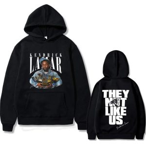 Kendrick Lamar hoodie with They Not Like Us print, hip hop streetwear style