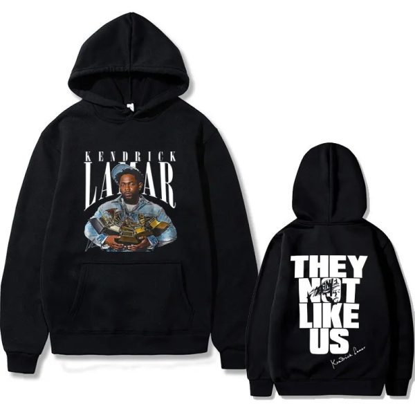 Kendrick Lamar hoodie with They Not Like Us print, hip hop streetwear style
