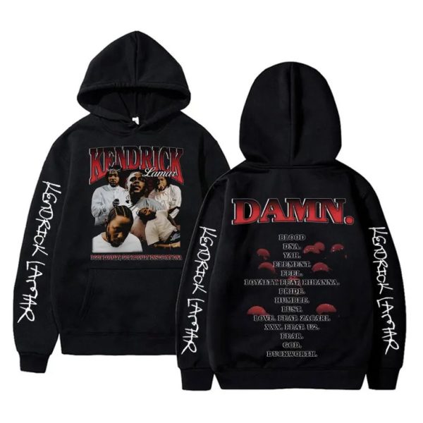 Artistic Kendrick Lamar Hoodie Inspired by DAMN Album – Oversized Unisex Rap Sweatshirt
