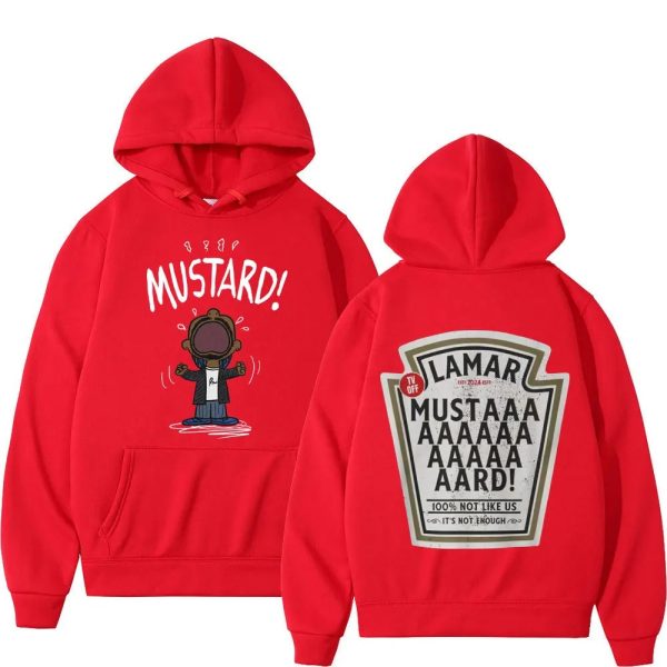 Mustard hoodie with Kendrick Lamar rapper-inspired design