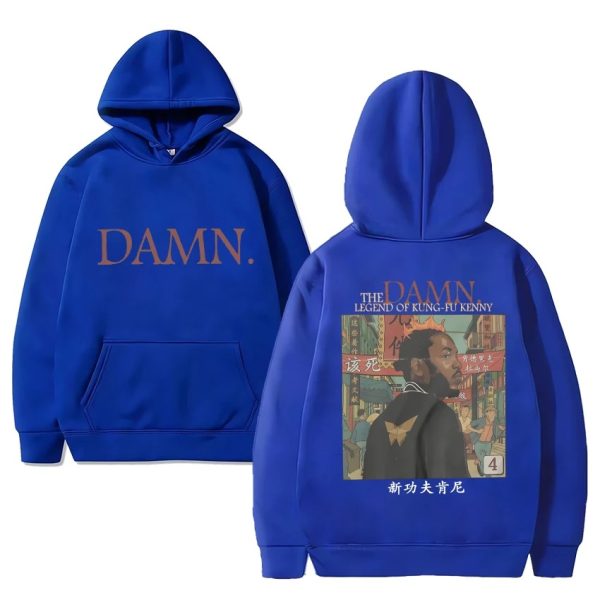 Minimalist Kendrick Lamar DAMN fleece hoodie for music fans, unisex long sleeve sweatshirt