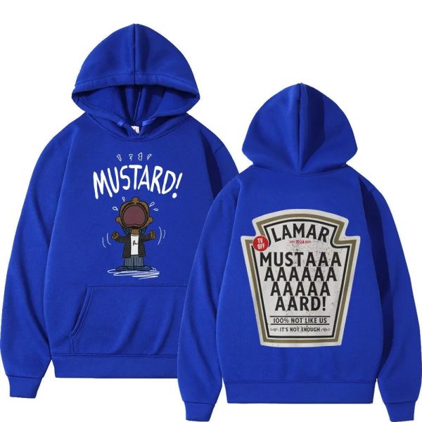 Mustard hoodie with Kendrick Lamar rapper-inspired design
