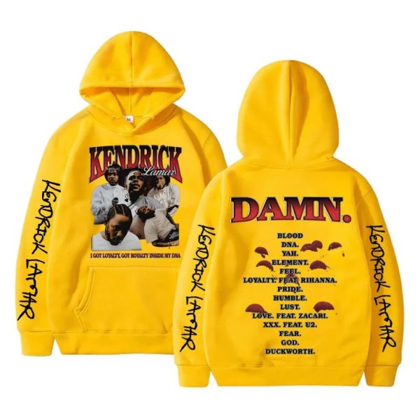 Artistic Kendrick Lamar Hoodie Inspired by DAMN Album – Oversized Unisex Rap Sweatshirt