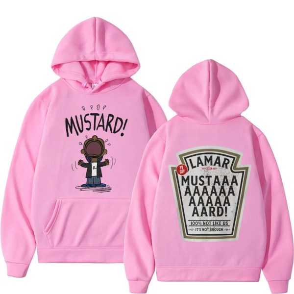 Mustard hoodie with Kendrick Lamar rapper-inspired design