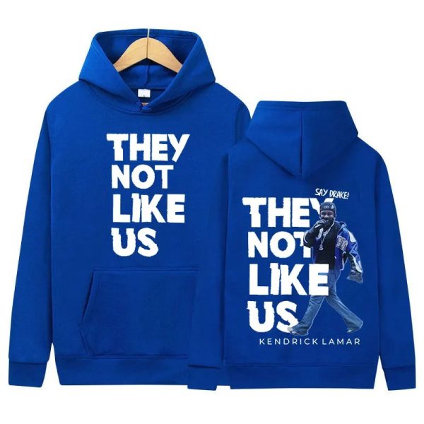 Oversized Kendrick Lamar 2025 tour hoodie, “They Not Like Us” print, men’s streetwear style