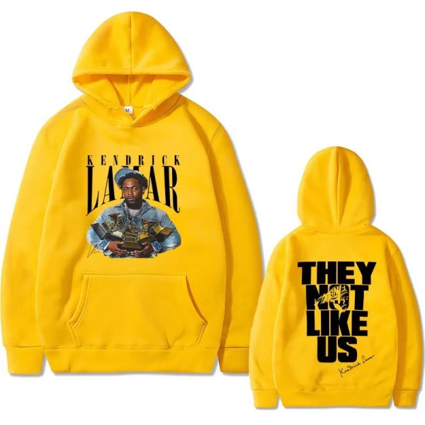 Kendrick Lamar hoodie with They Not Like Us print, hip hop streetwear style