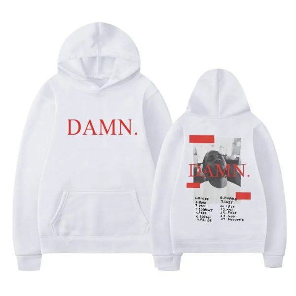Minimalist Kendrick Lamar DAMN Print Oversized Hoodie for Men and Women