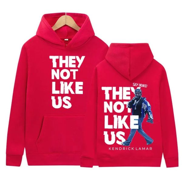 Oversized Kendrick Lamar 2025 tour hoodie, “They Not Like Us” print, men’s streetwear style