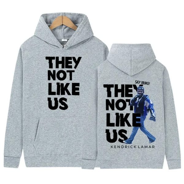 Oversized Kendrick Lamar 2025 tour hoodie, “They Not Like Us” print, men’s streetwear style