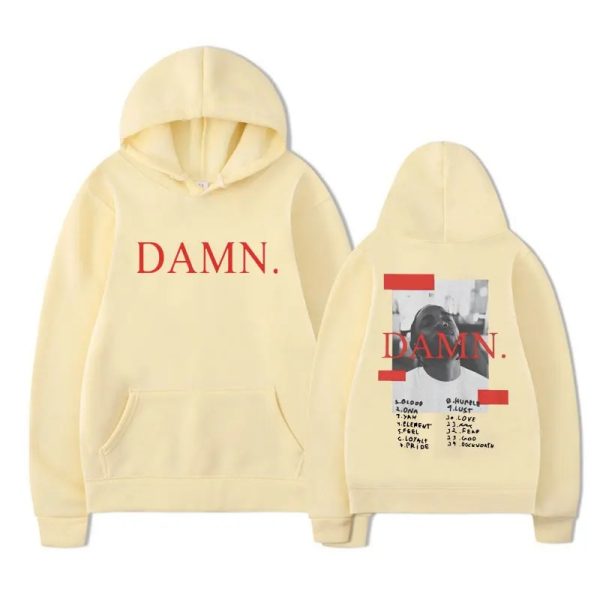 Minimalist Kendrick Lamar DAMN Print Oversized Hoodie for Men and Women