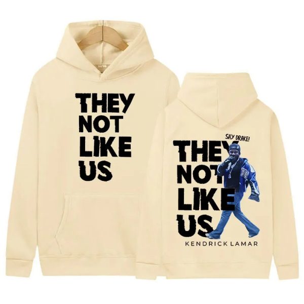 Oversized Kendrick Lamar 2025 tour hoodie, “They Not Like Us” print, men’s streetwear style