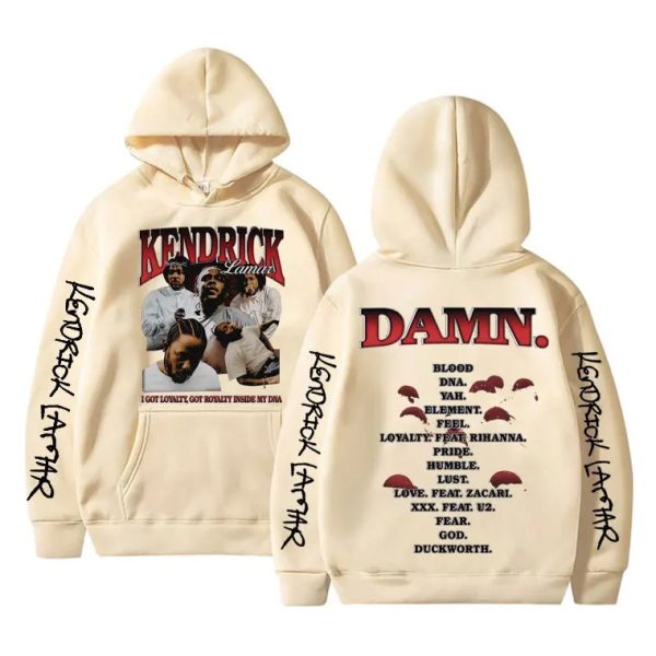 Artistic Kendrick Lamar Hoodie Inspired by DAMN Album – Oversized Unisex Rap Sweatshirt