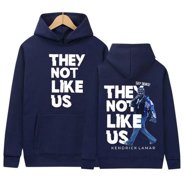 Oversized Kendrick Lamar 2025 tour hoodie, “They Not Like Us” print, men’s streetwear style