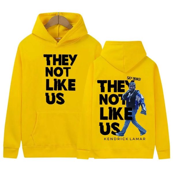 Oversized Kendrick Lamar 2025 tour hoodie, “They Not Like Us” print, men’s streetwear style